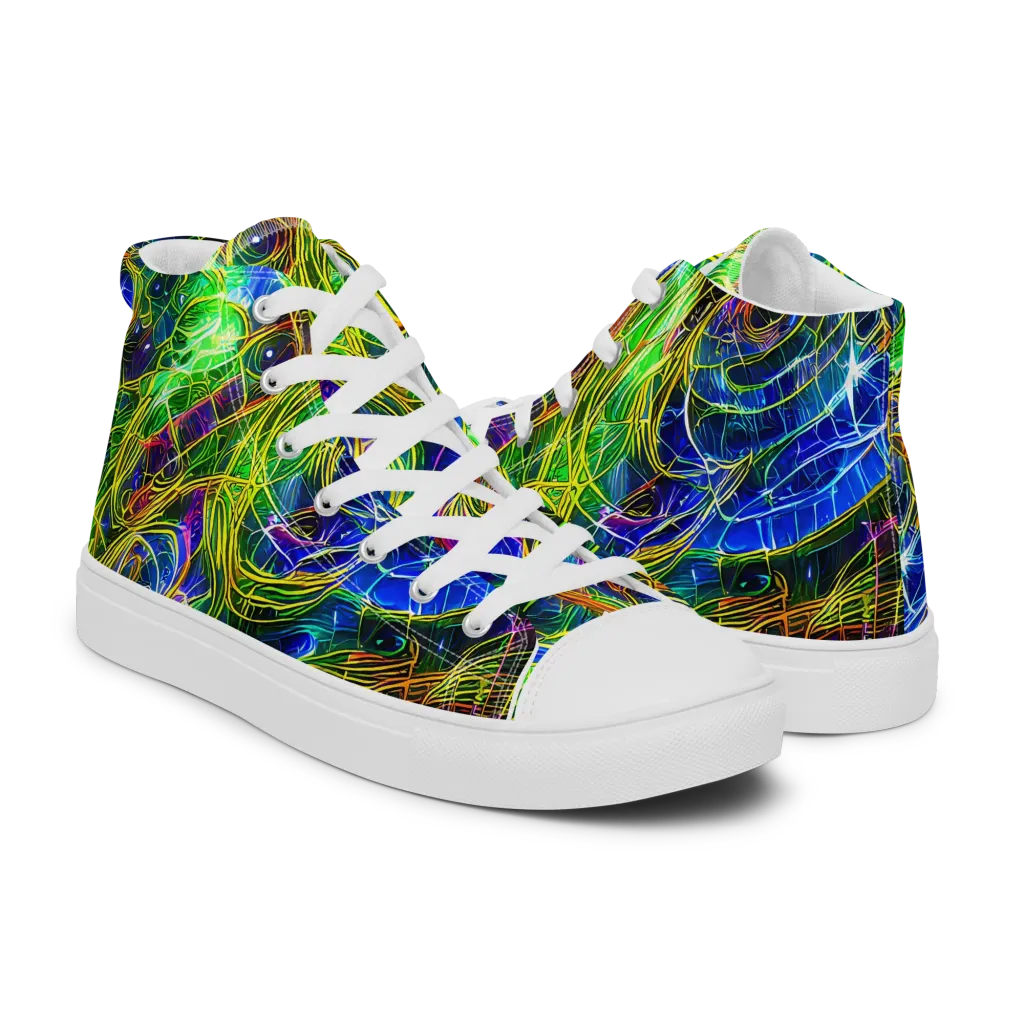 Limefire Drift on Men's High Top Canvas Shoes — Right