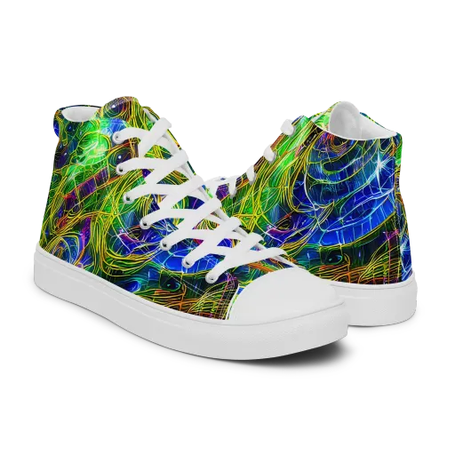 Limefire Drift on a Men's High Top Canvas Shoes