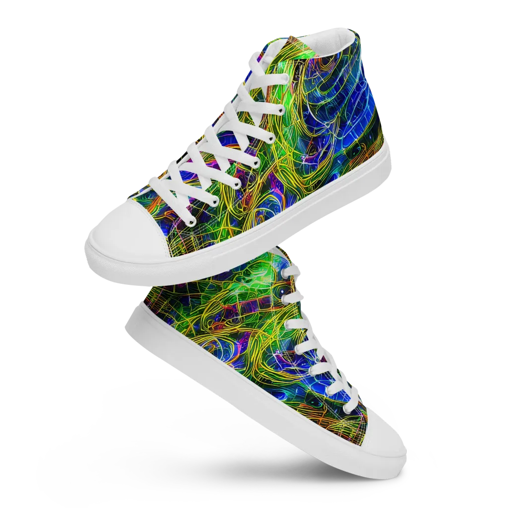 Limefire Drift on Men's High Top Canvas Shoes — Front