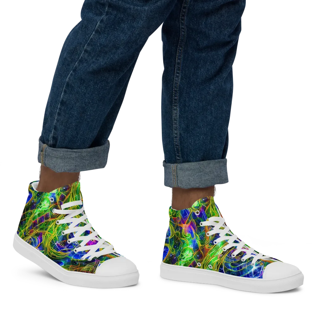 Limefire Drift on Men's High Top Canvas Shoes — Right