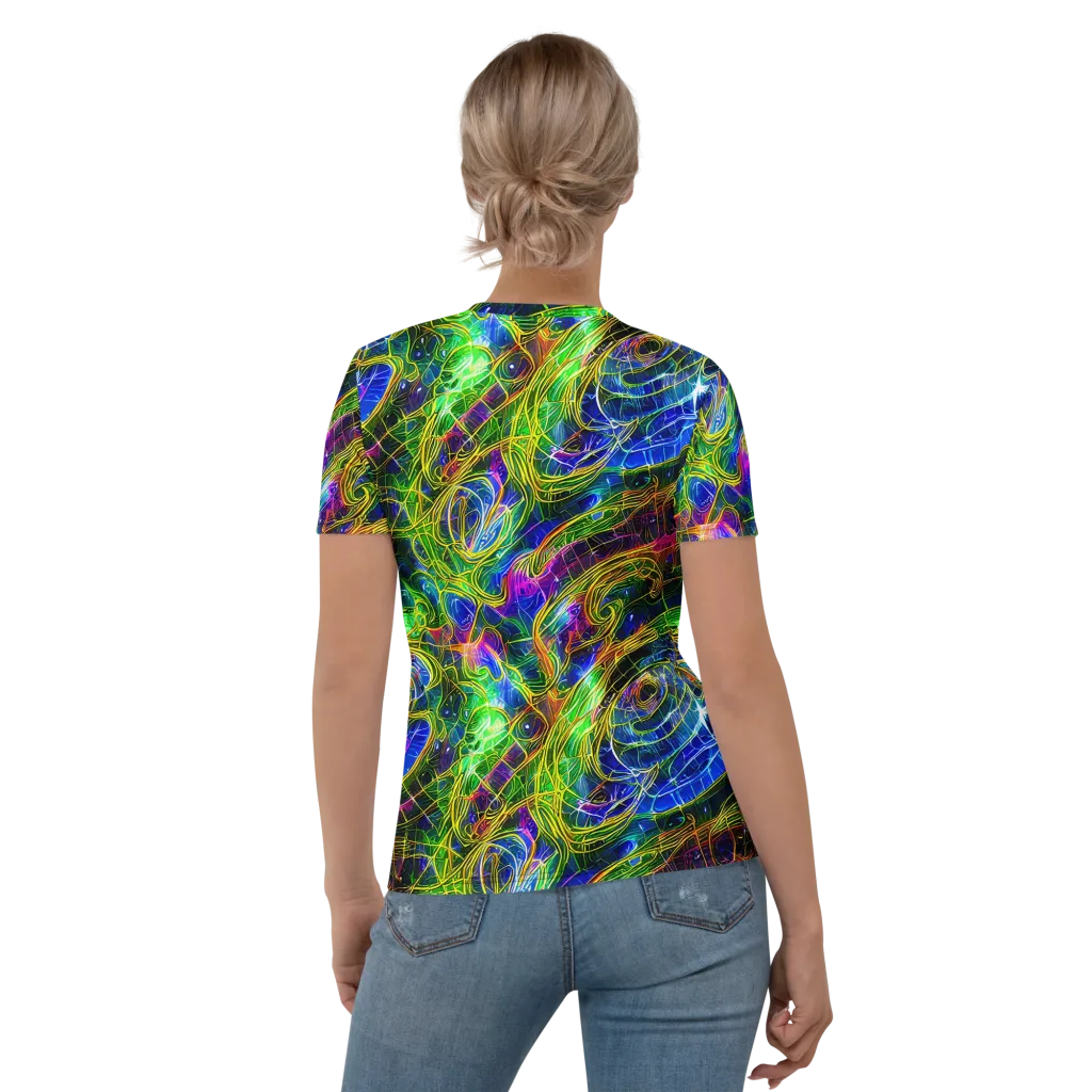 Limefire Drift on Women's Crew Neck T-Shirt — Back