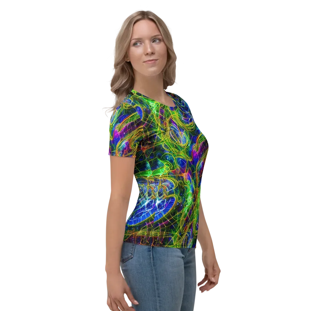Limefire Drift on Women's Crew Neck T-Shirt — Right