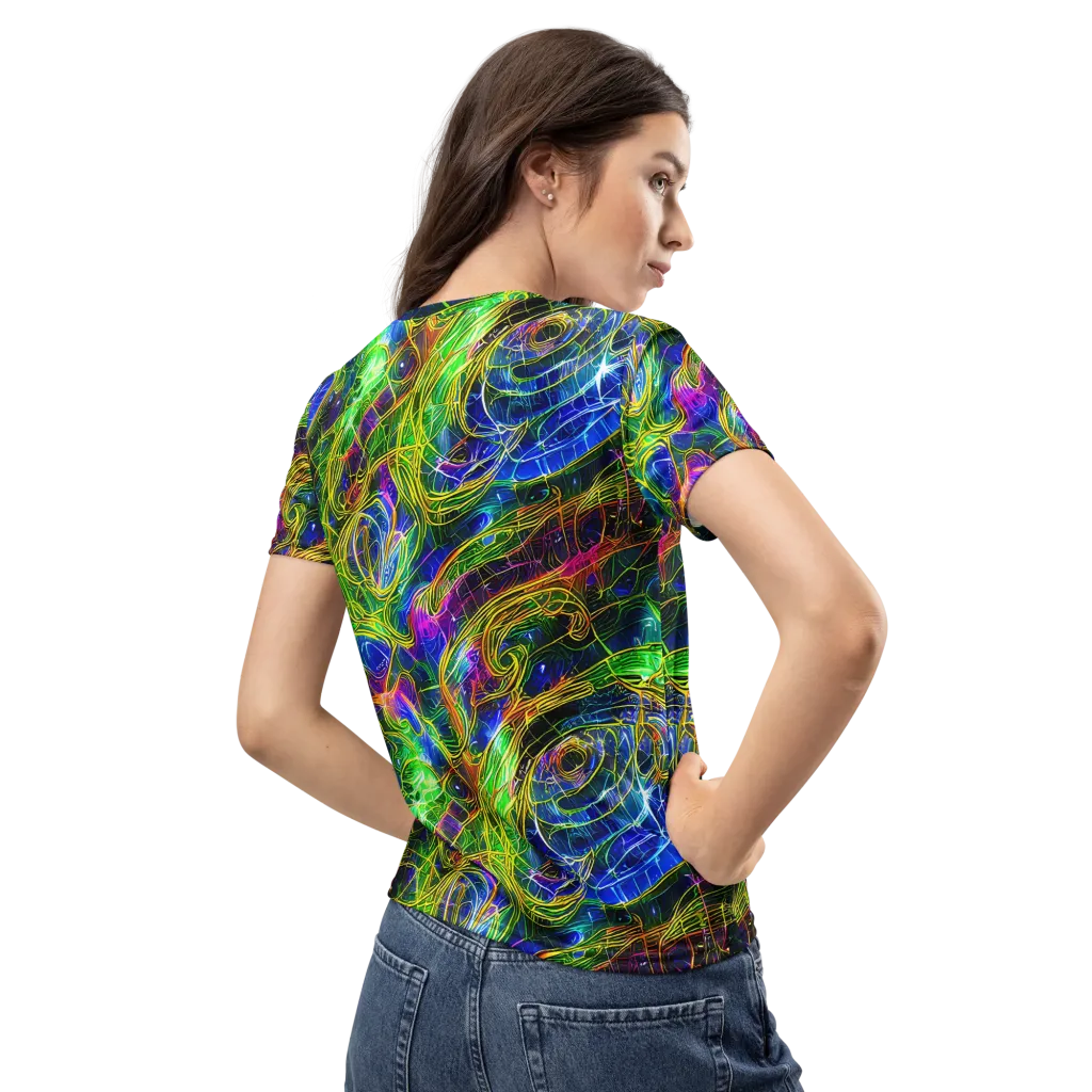 Limefire Drift on Women's Crew Neck T-Shirt — Back
