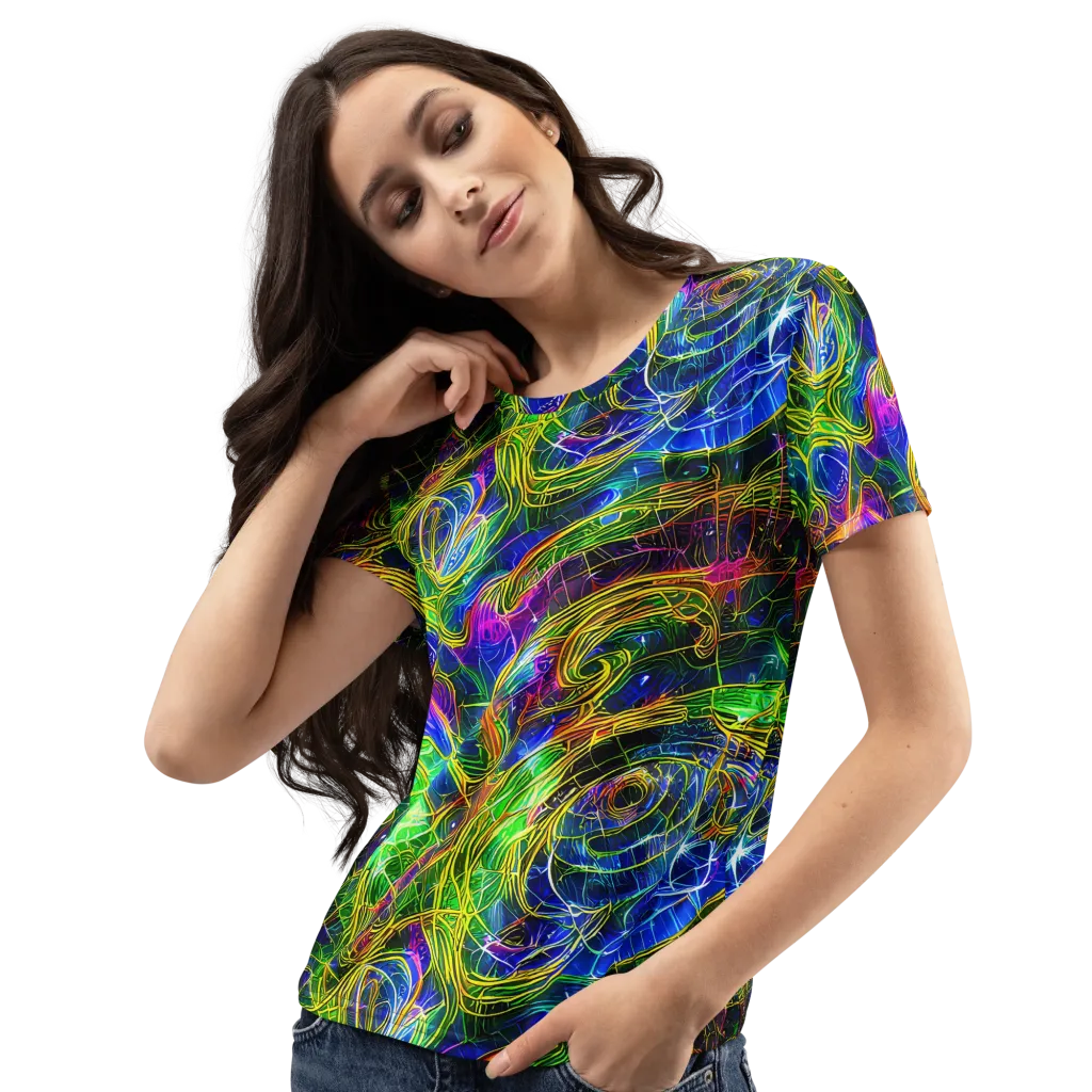 Limefire Drift on Women's Crew Neck T-Shirt — Left Front