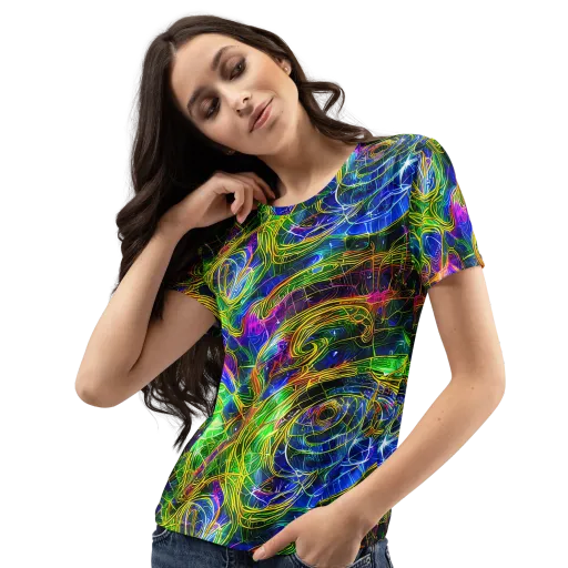 Limefire Drift on a Women's Crew Neck T-Shirt