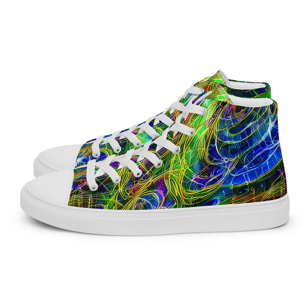 Limefire Drift on Women's High Top Canvas Shoes — Left
