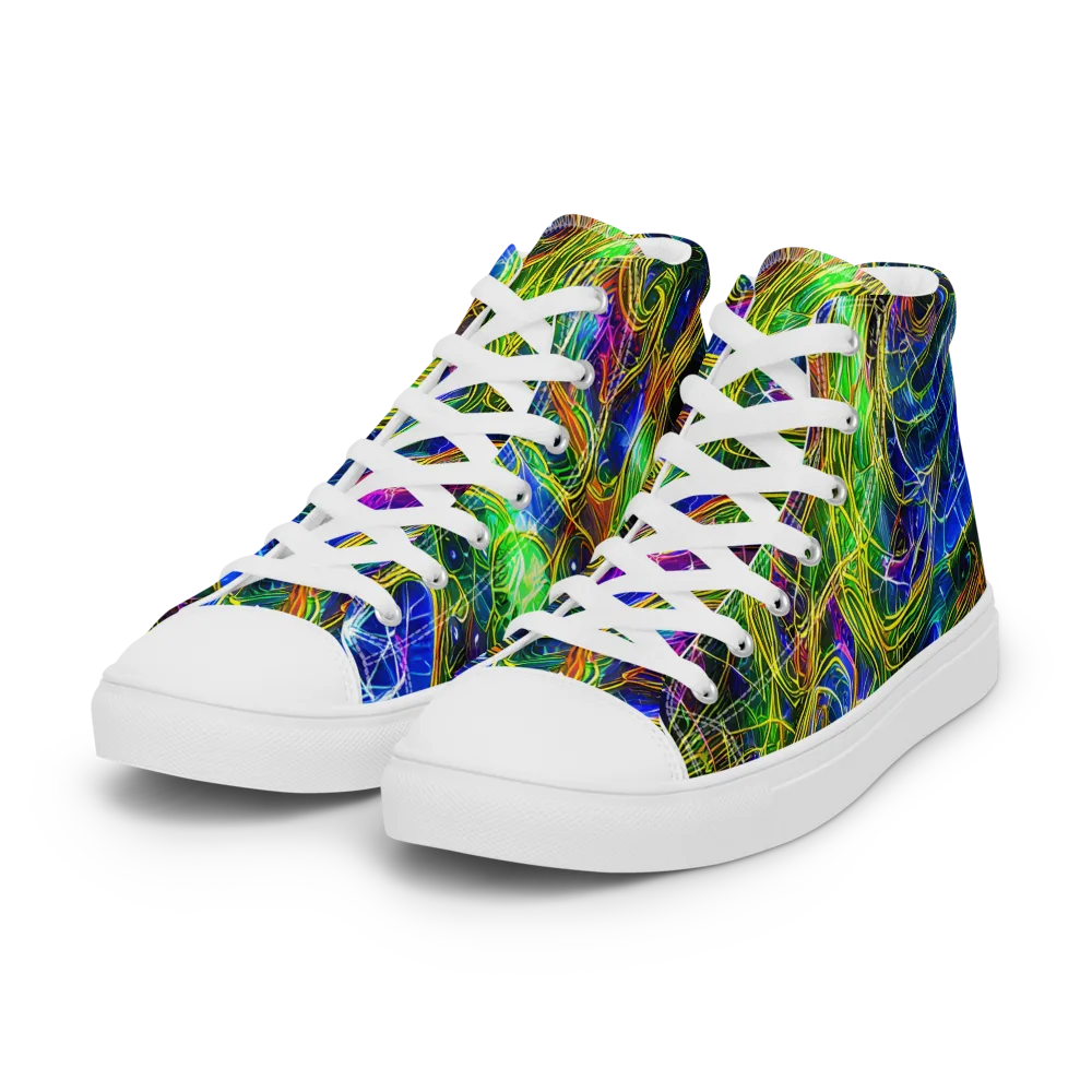 Limefire Drift on Women's High Top Canvas Shoes — Left Front