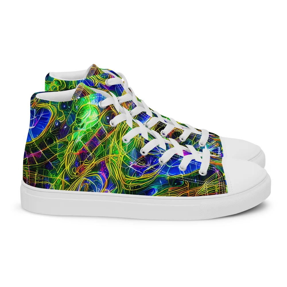 Limefire Drift on Women's High Top Canvas Shoes — Right