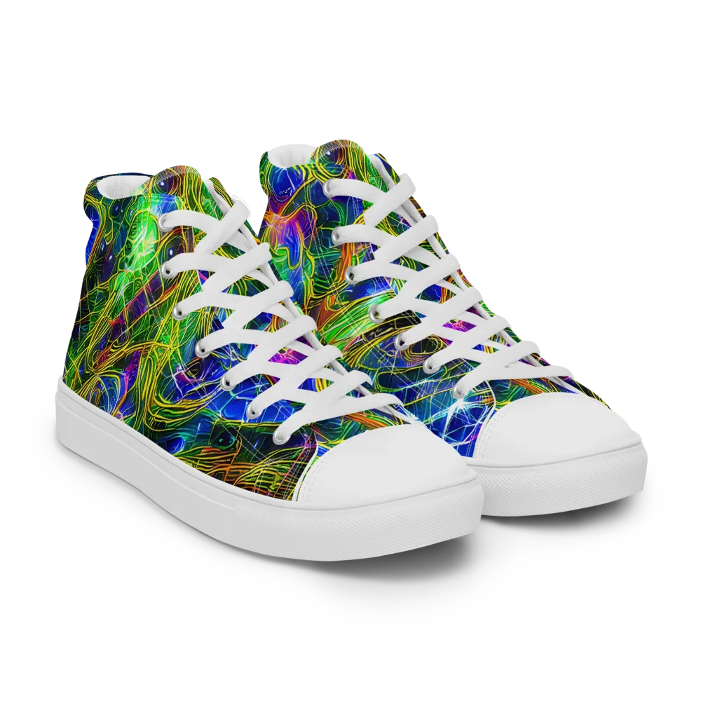 Limefire Drift on Women's High Top Canvas Shoes — Right Front
