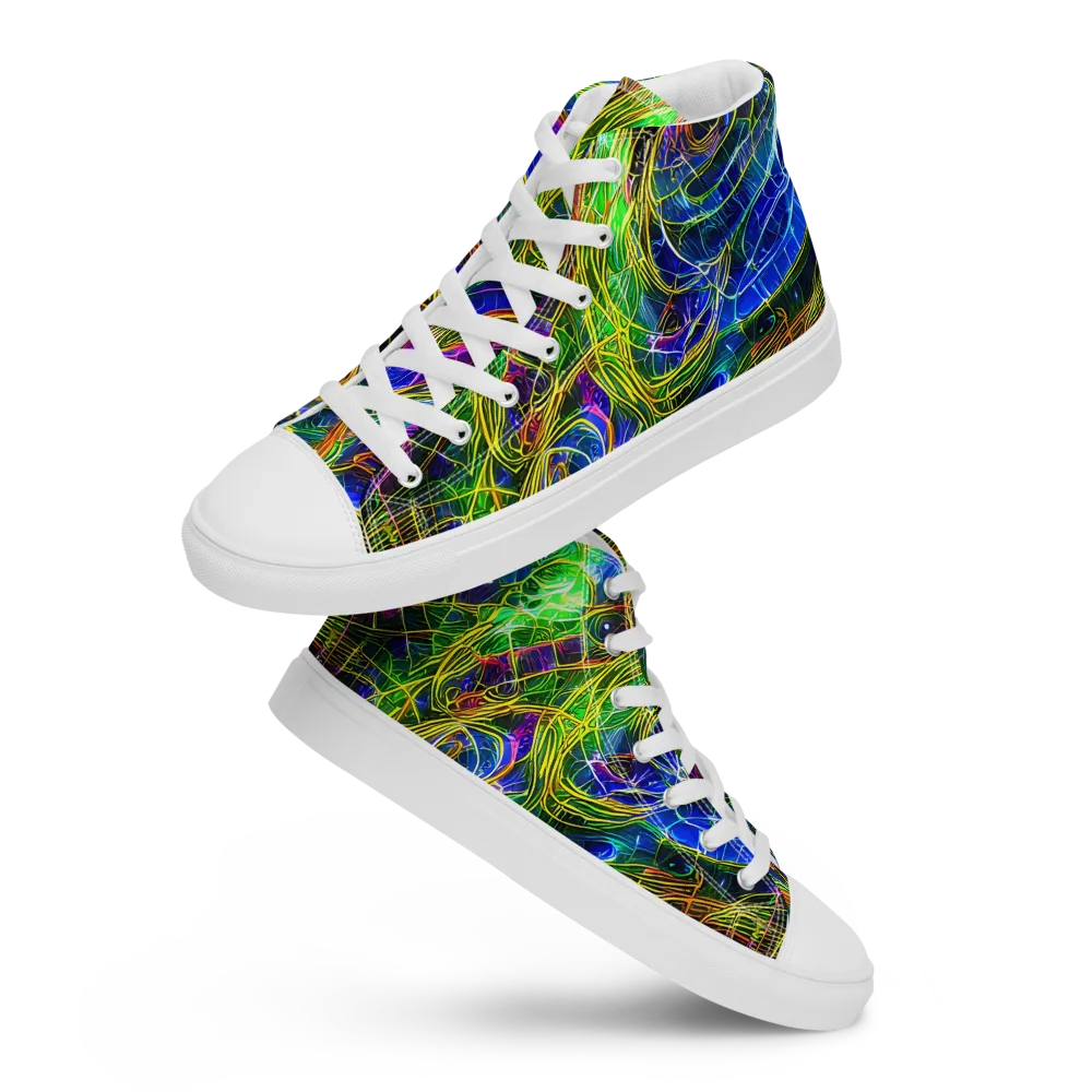 Limefire Drift on Women's High Top Canvas Shoes — Front