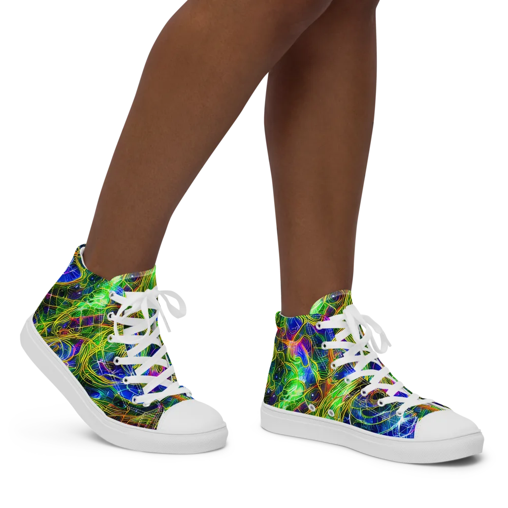Limefire Drift on Women's High Top Canvas Shoes — Right