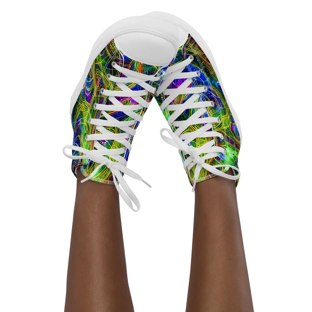 Limefire Drift on Women's High Top Canvas Shoes — Front