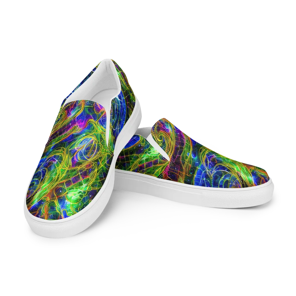 Limefire Drift on Men's Slip-On Canvas Shoes — Left Front