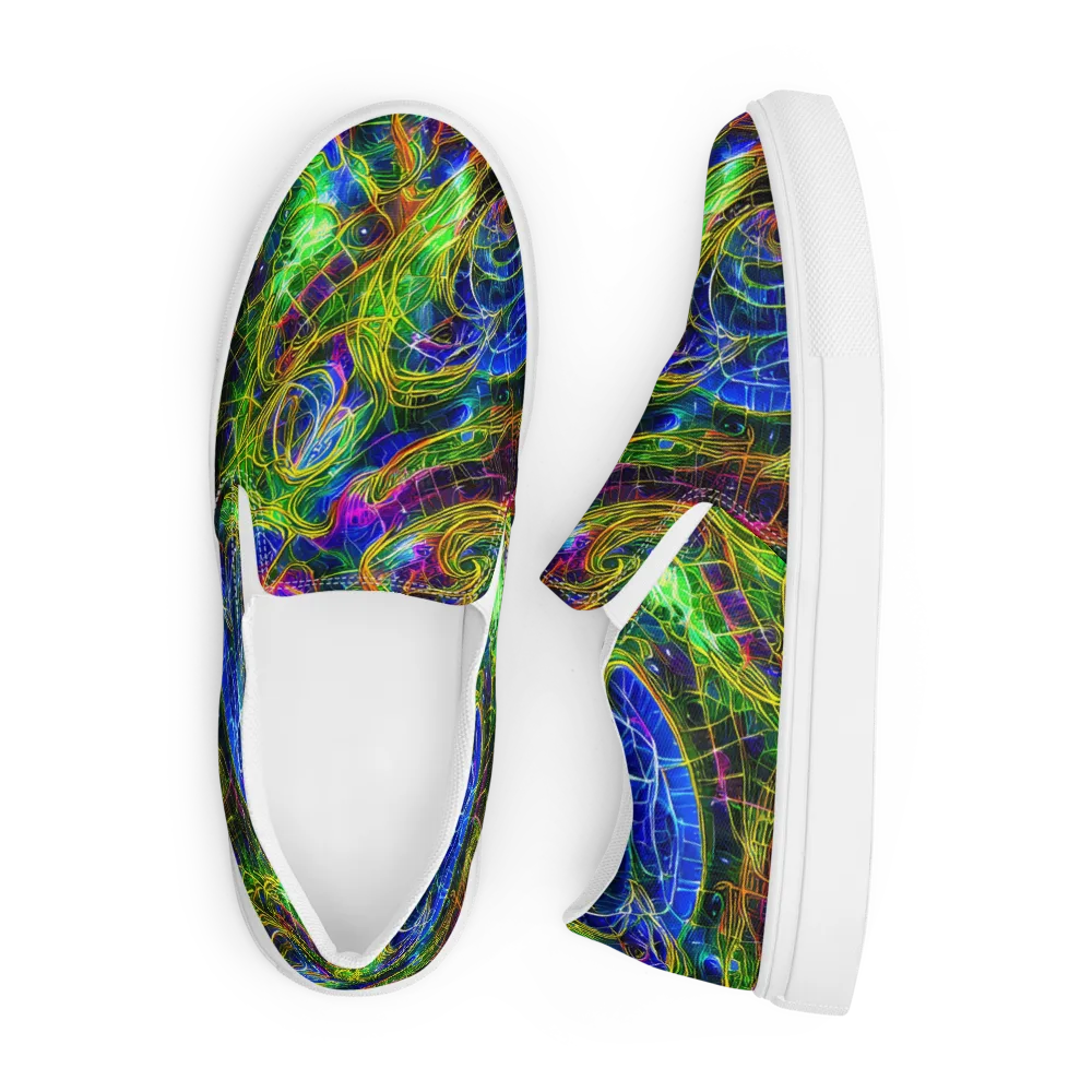 Limefire Drift on Men's Slip-On Canvas Shoes — Front
