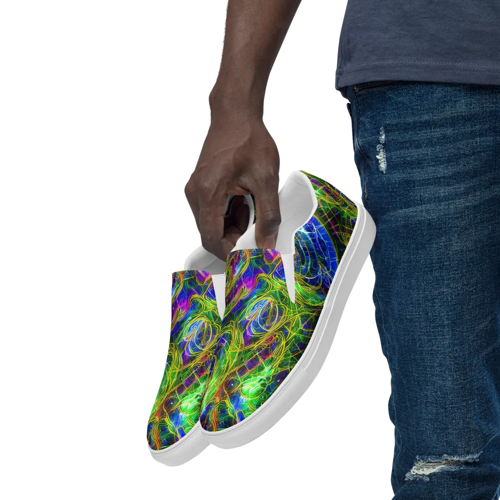Limefire Drift on Men's Slip-On Canvas Shoes — Left Front