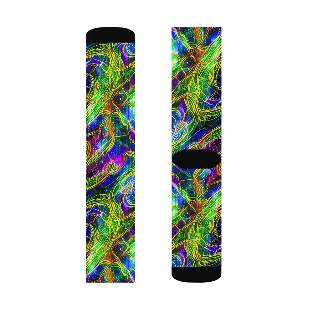 Limefire Drift on Socks — Left Sock