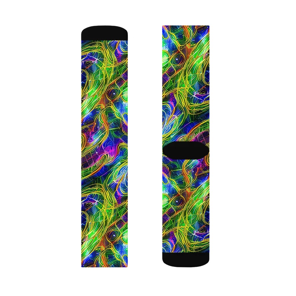 Limefire Drift on Socks — Right Sock