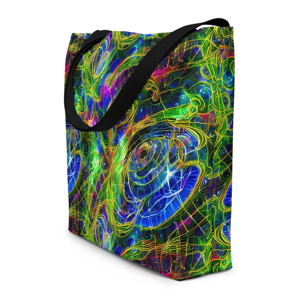 Limefire Drift on Large Tote Bag W/ Pocket — Front