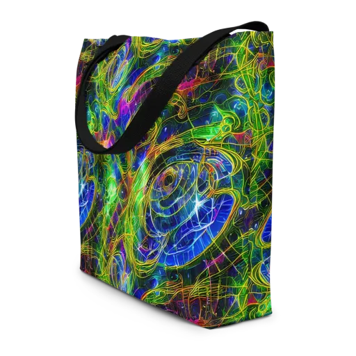 Limefire Drift on a Large Tote Bag W/ Pocket