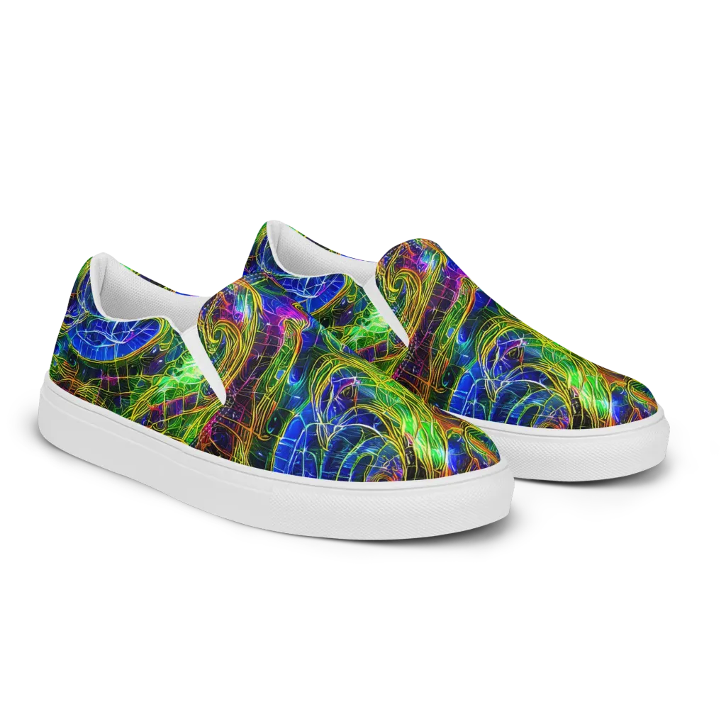 Limefire Drift on Women's Slip-On Canvas Shoes — Right Front