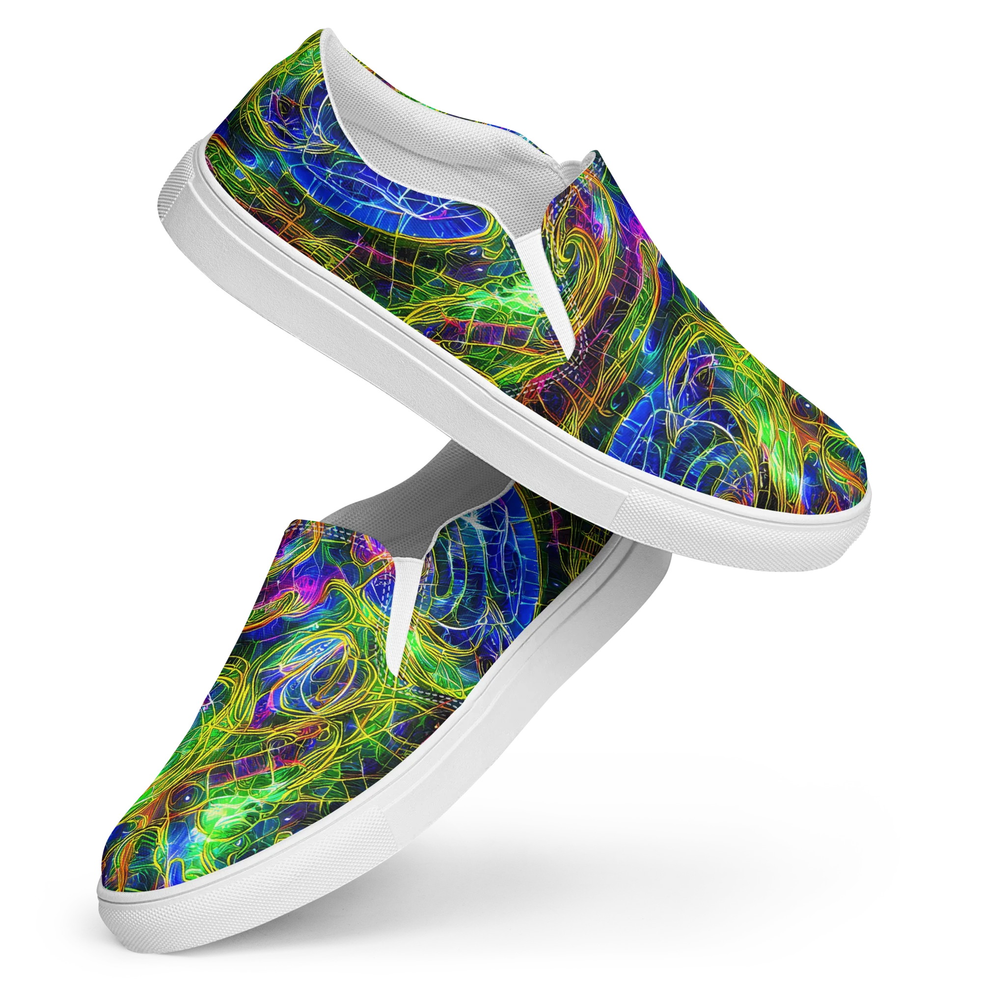 Limefire Drift on Women's Slip-On Canvas Shoes — Front