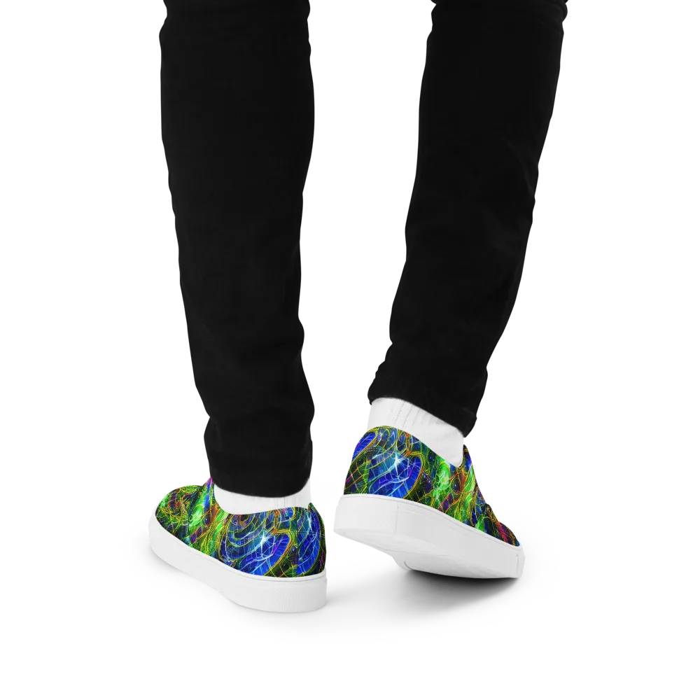 Limefire Drift on Men's Lace-Up Canvas Shoes — Back