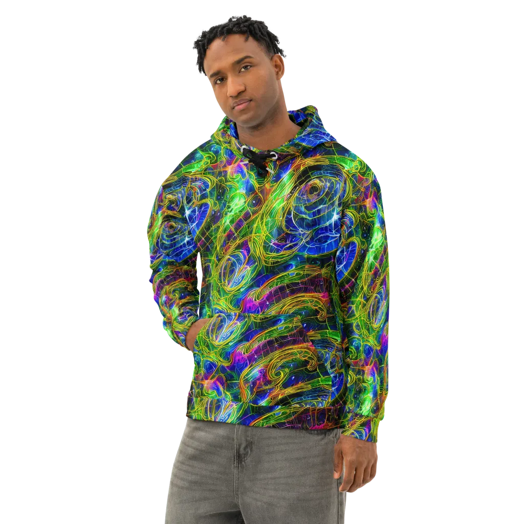 Limefire Drift on Cotton Hoodie — Left Front