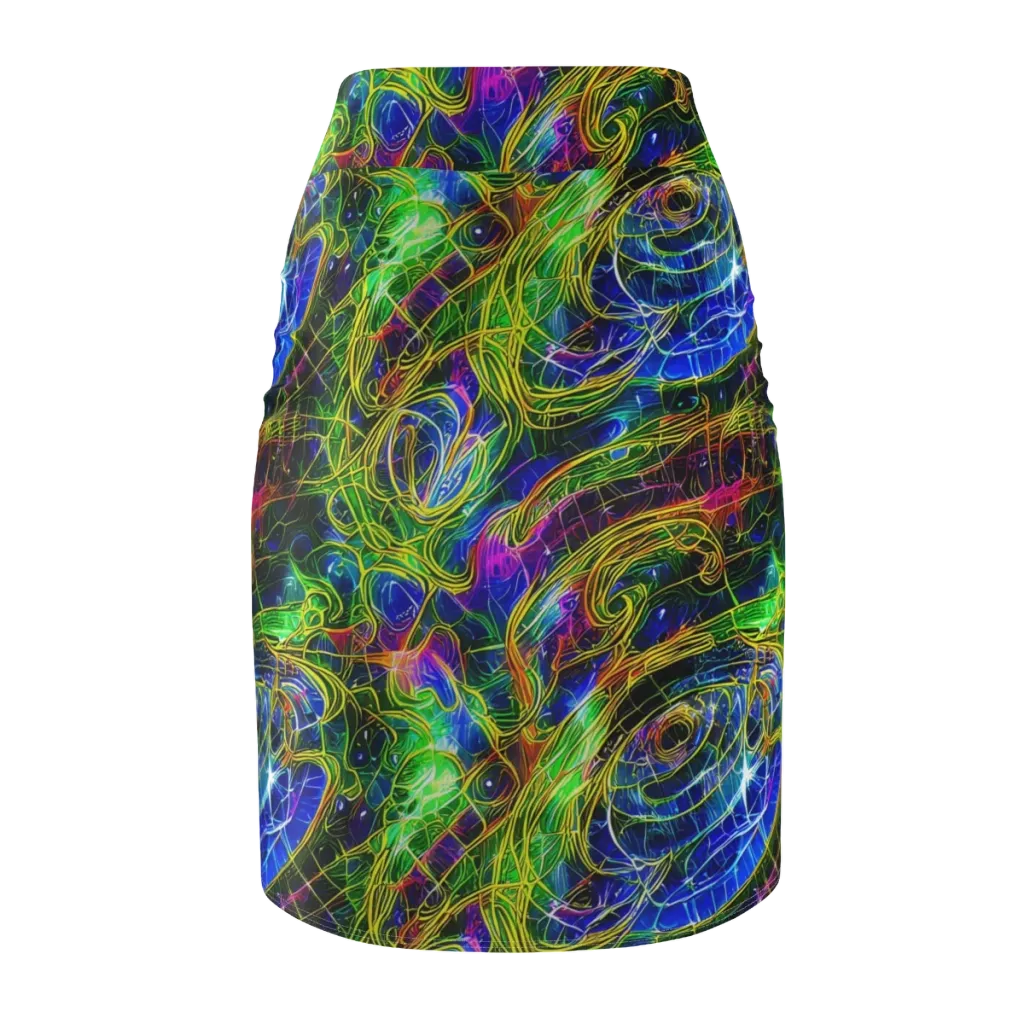 Limefire Drift on Pencil Skirt — Back