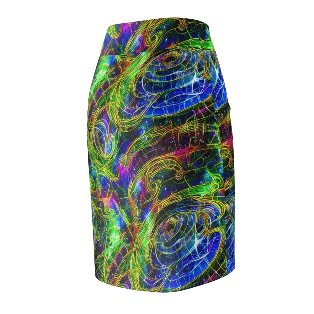Limefire Drift on Pencil Skirt — Back Side