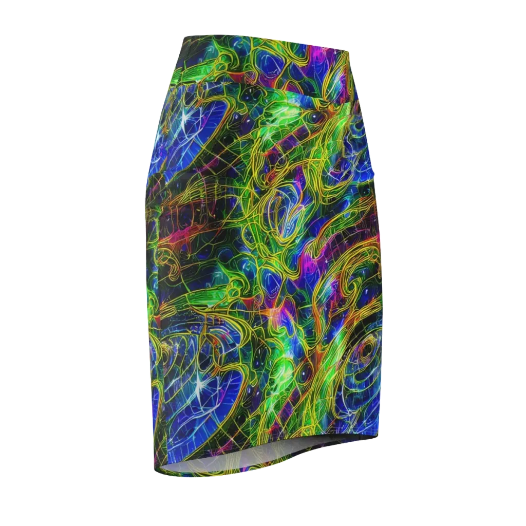 Limefire Drift on Pencil Skirt — Front Side