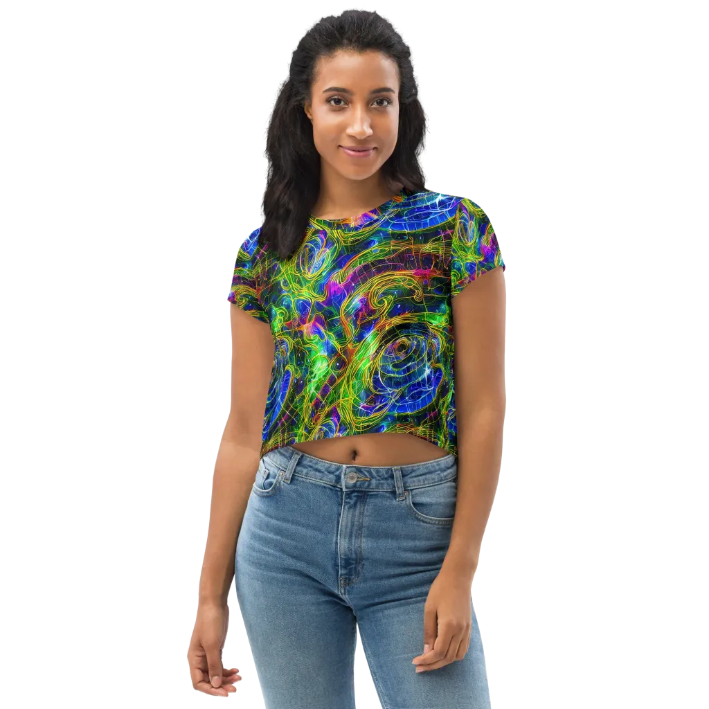 Limefire Drift on Crop Tee — Front