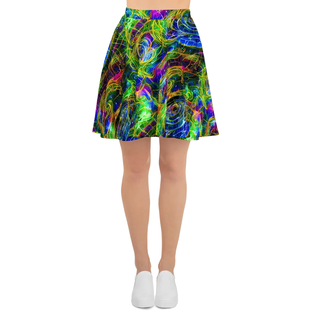 Limefire Drift on Skater Skirt — Front