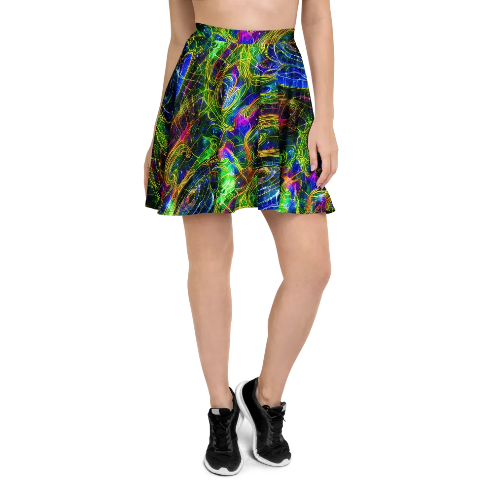 Limefire Drift on Skater Skirt — Front