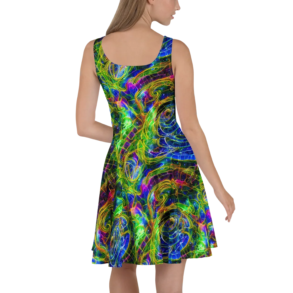 Limefire Drift on Skater Dress — Back