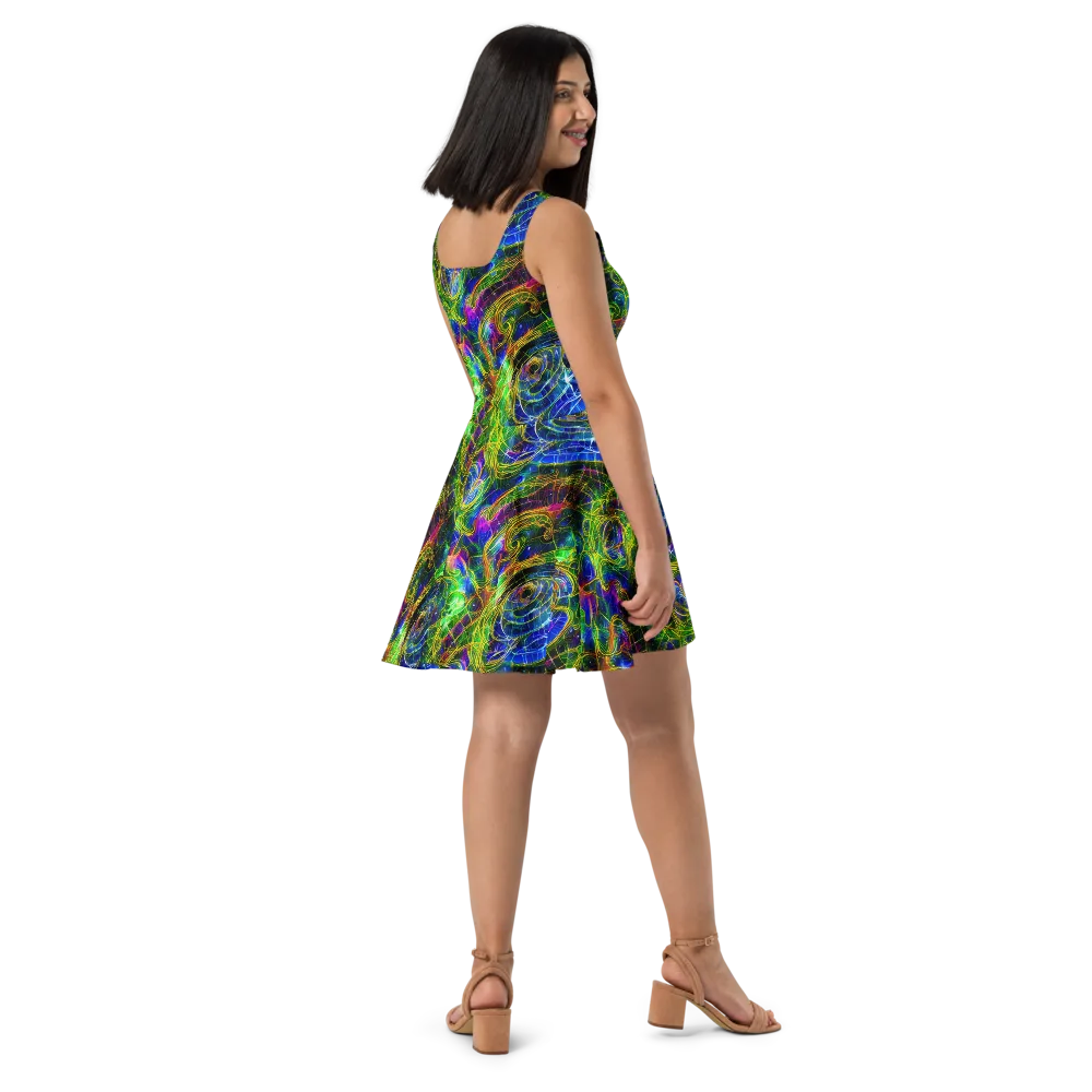 Limefire Drift on Skater Dress — Right