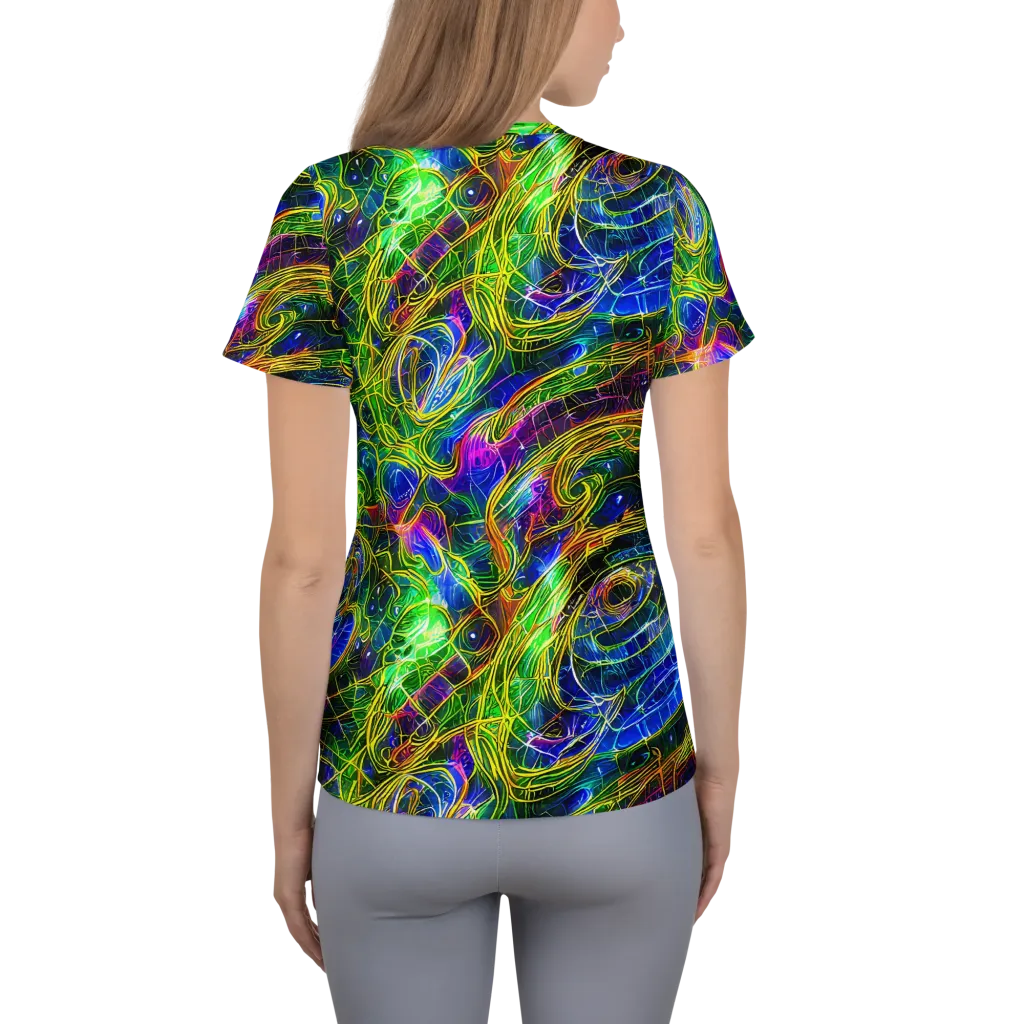 Limefire Drift on Women's Athletic T-Shirt — Back