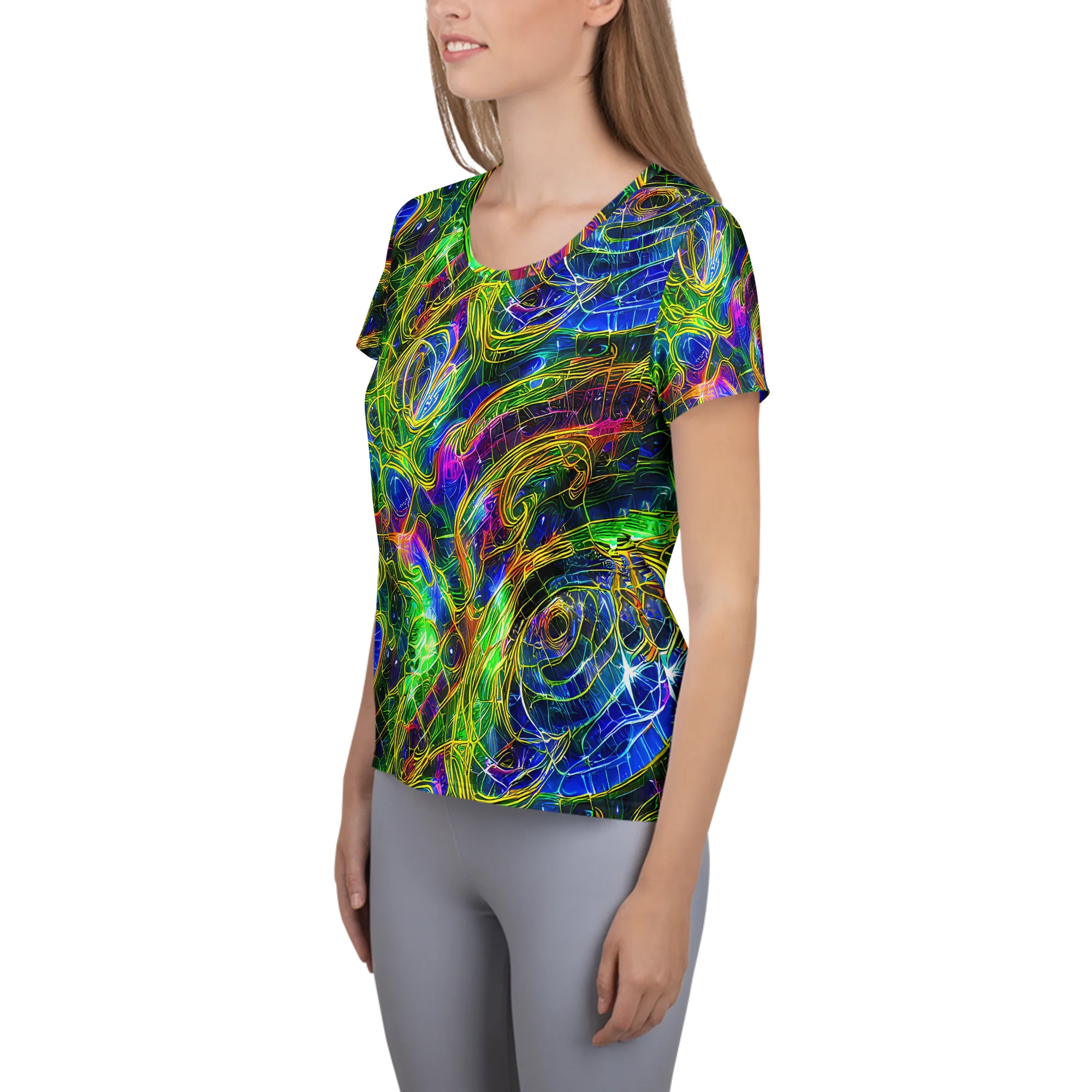Limefire Drift on Women's Athletic T-Shirt — Left