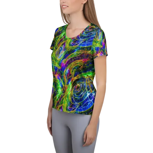 Limefire Drift on a Women's Athletic T-Shirt