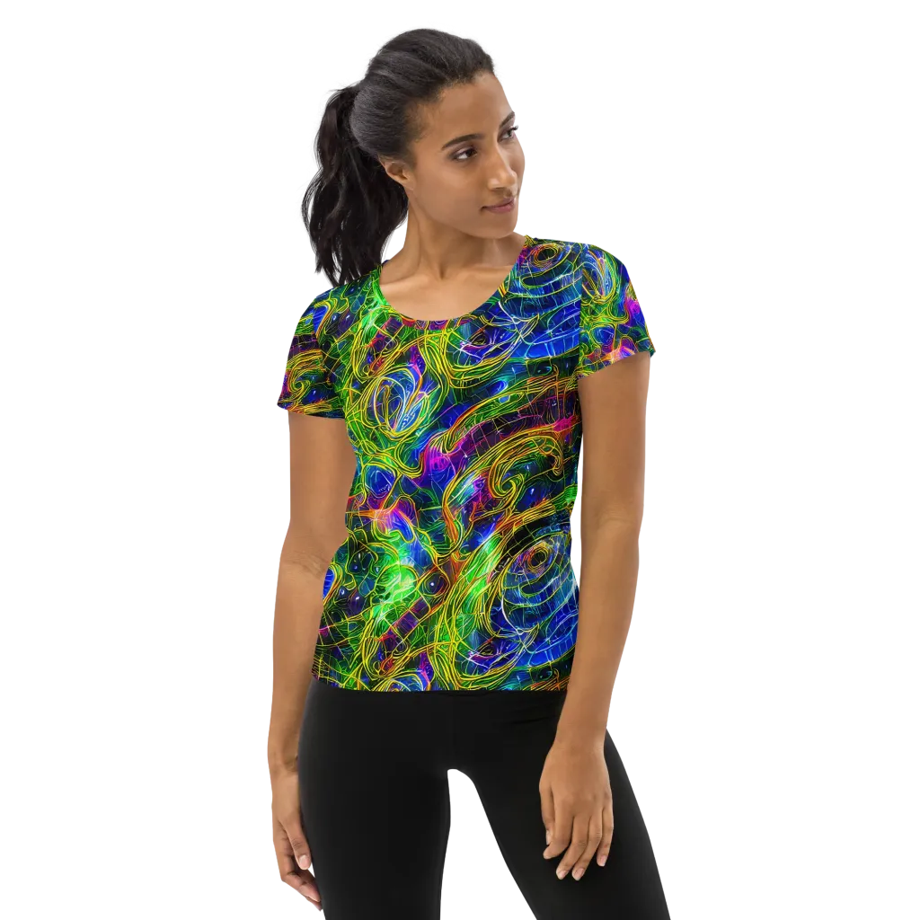 Limefire Drift on Women's Athletic T-Shirt — Front