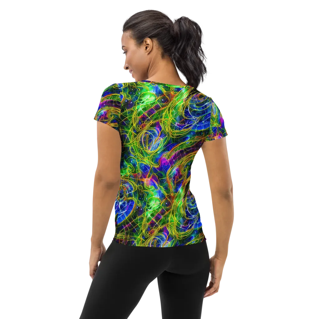 Limefire Drift on Women's Athletic T-Shirt — Back