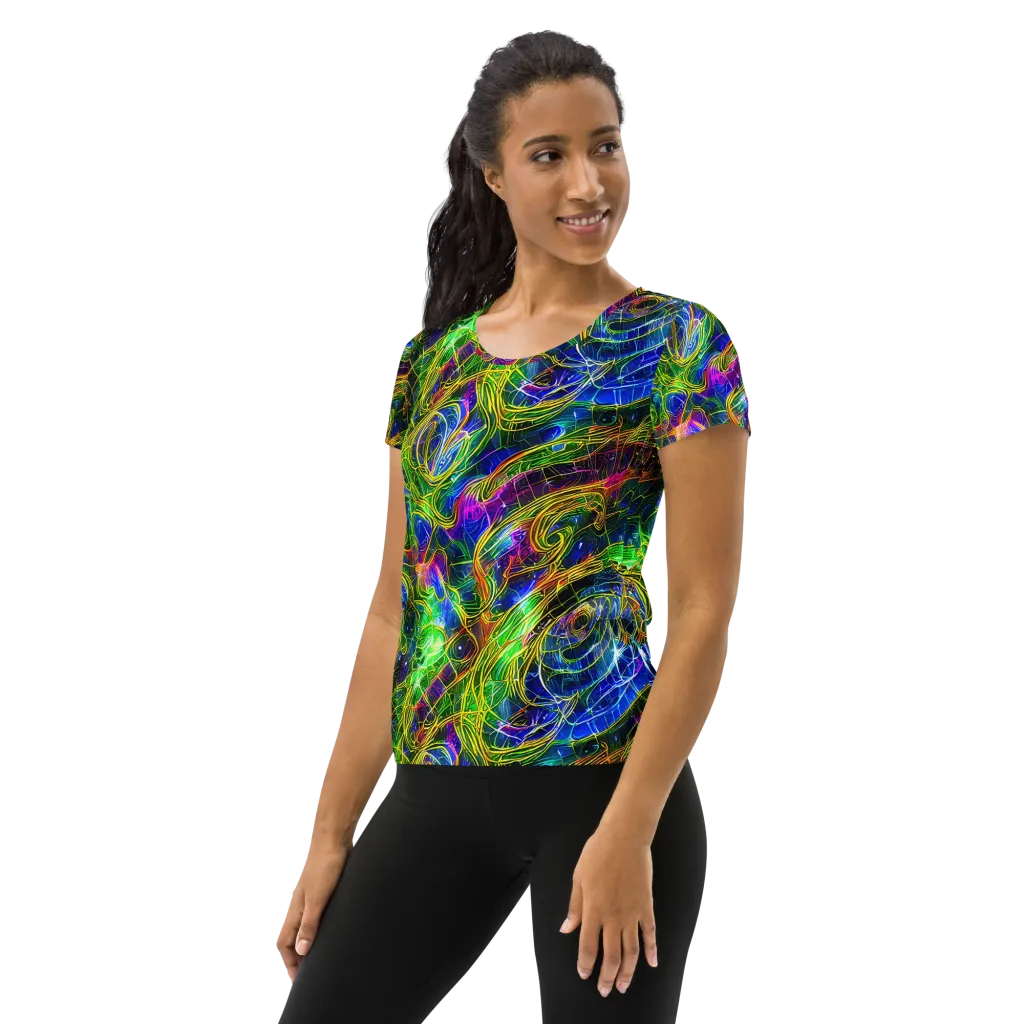 Limefire Drift on Women's Athletic T-Shirt — Left
