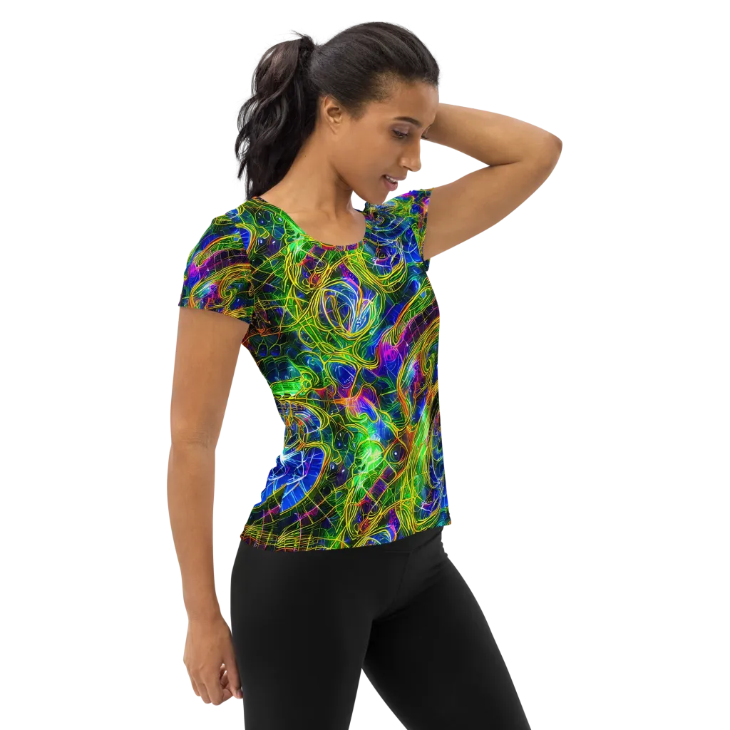 Limefire Drift on Women's Athletic T-Shirt — Right