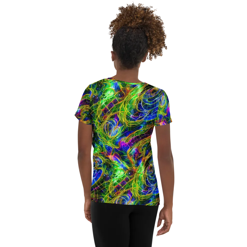 Limefire Drift on Women's Athletic T-Shirt — Back