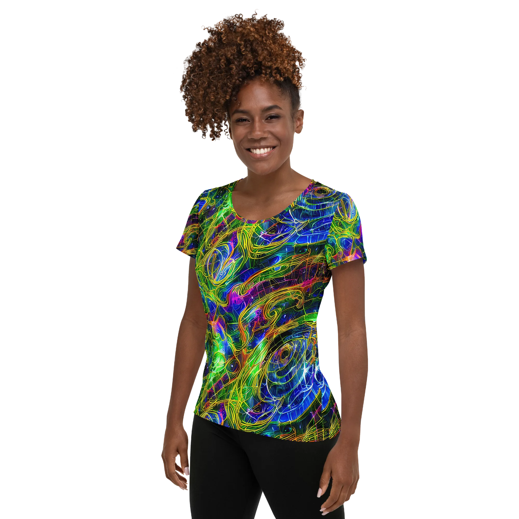 Limefire Drift on Women's Athletic T-Shirt — Left