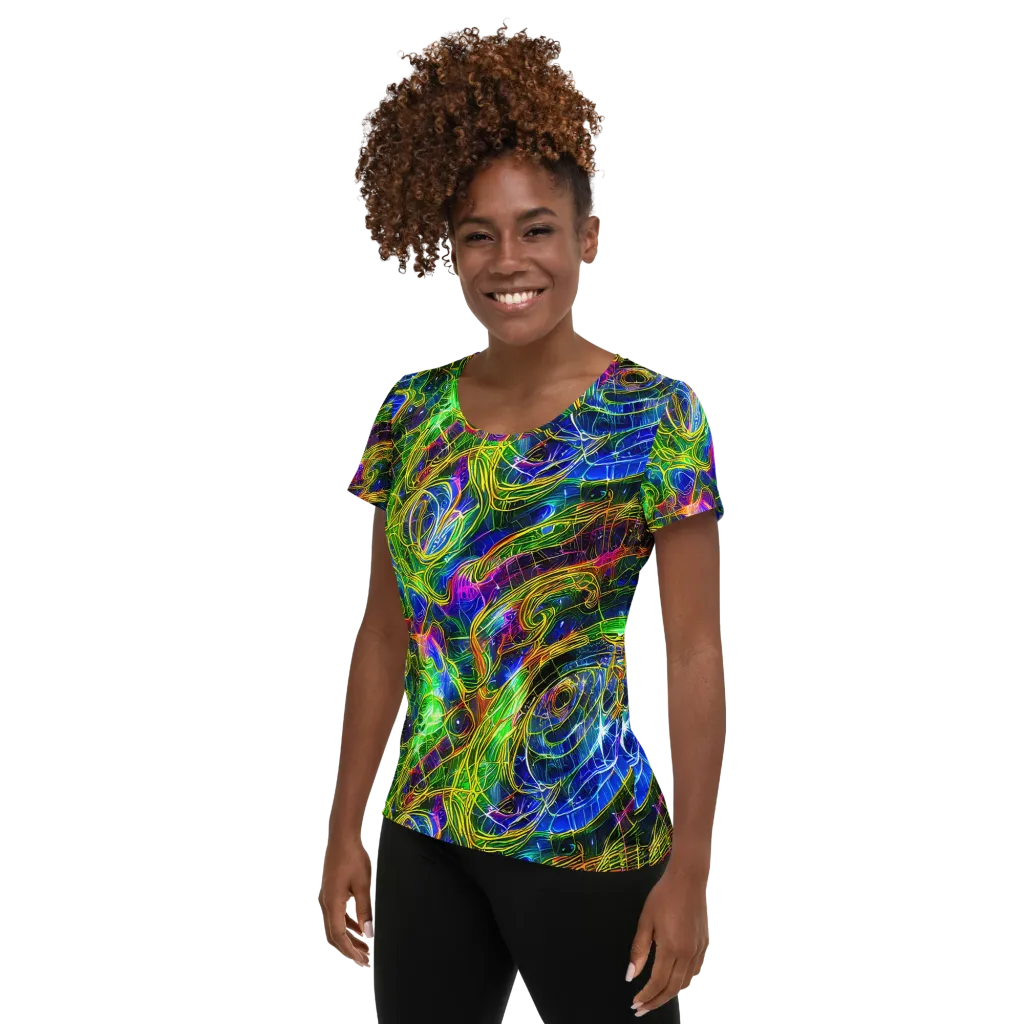 Limefire Drift on Women's Athletic T-Shirt — Left