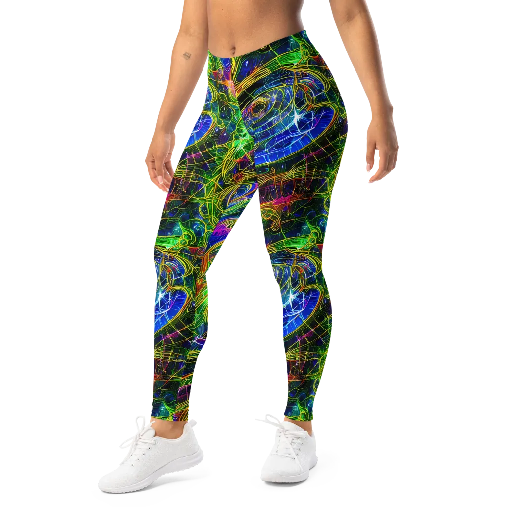 Limefire Drift on Leggings — Left Front