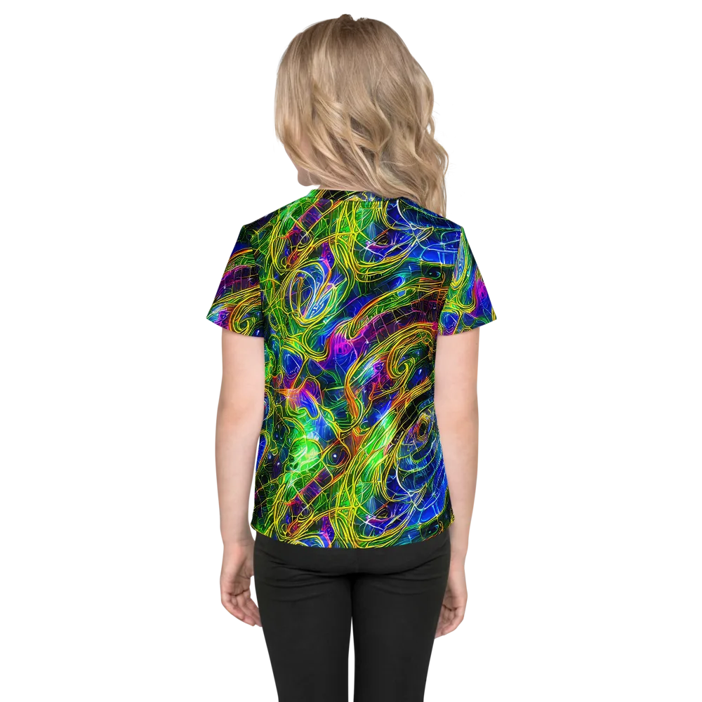 Limefire Drift on Kids Crew Neck T-Shirt — Back
