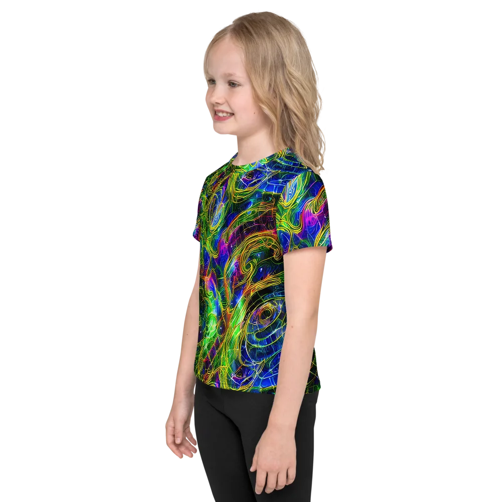 Limefire Drift on Kids Crew Neck T-Shirt — Left