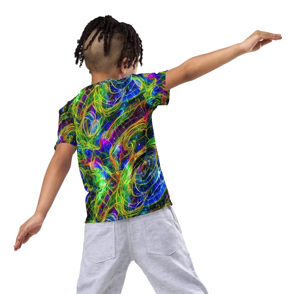 Limefire Drift on Kids Crew Neck T-Shirt — Back
