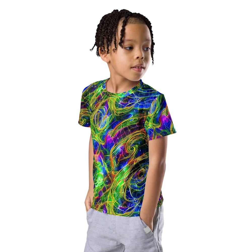 Limefire Drift on Kids Crew Neck T-Shirt — Left Front